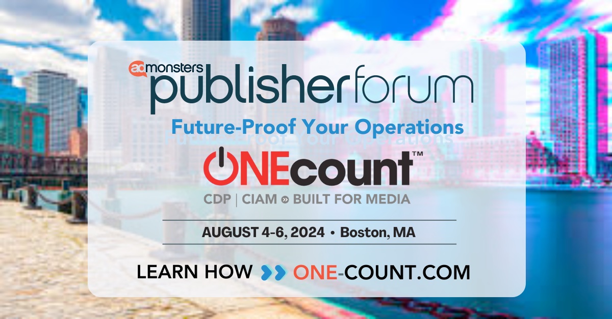 ONEcount to Sponsor Admonsters Publisher Forum